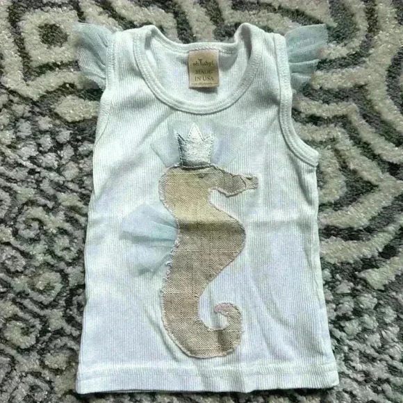 Oh Baby! Boutique tank top with seahorse size 12-18 months - Picture 1 of 3